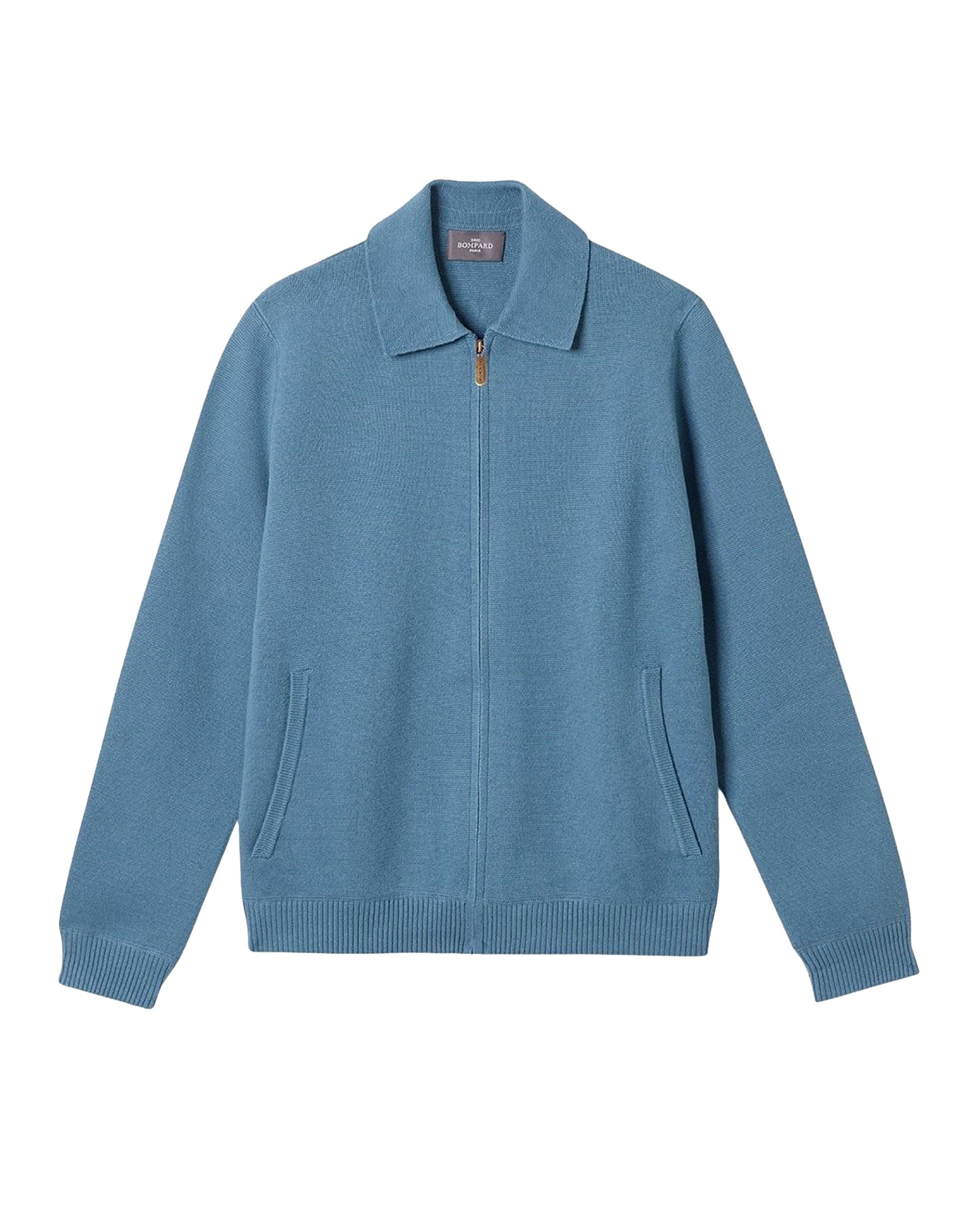 Milano cotton zip-up jacket - Uniform Blue