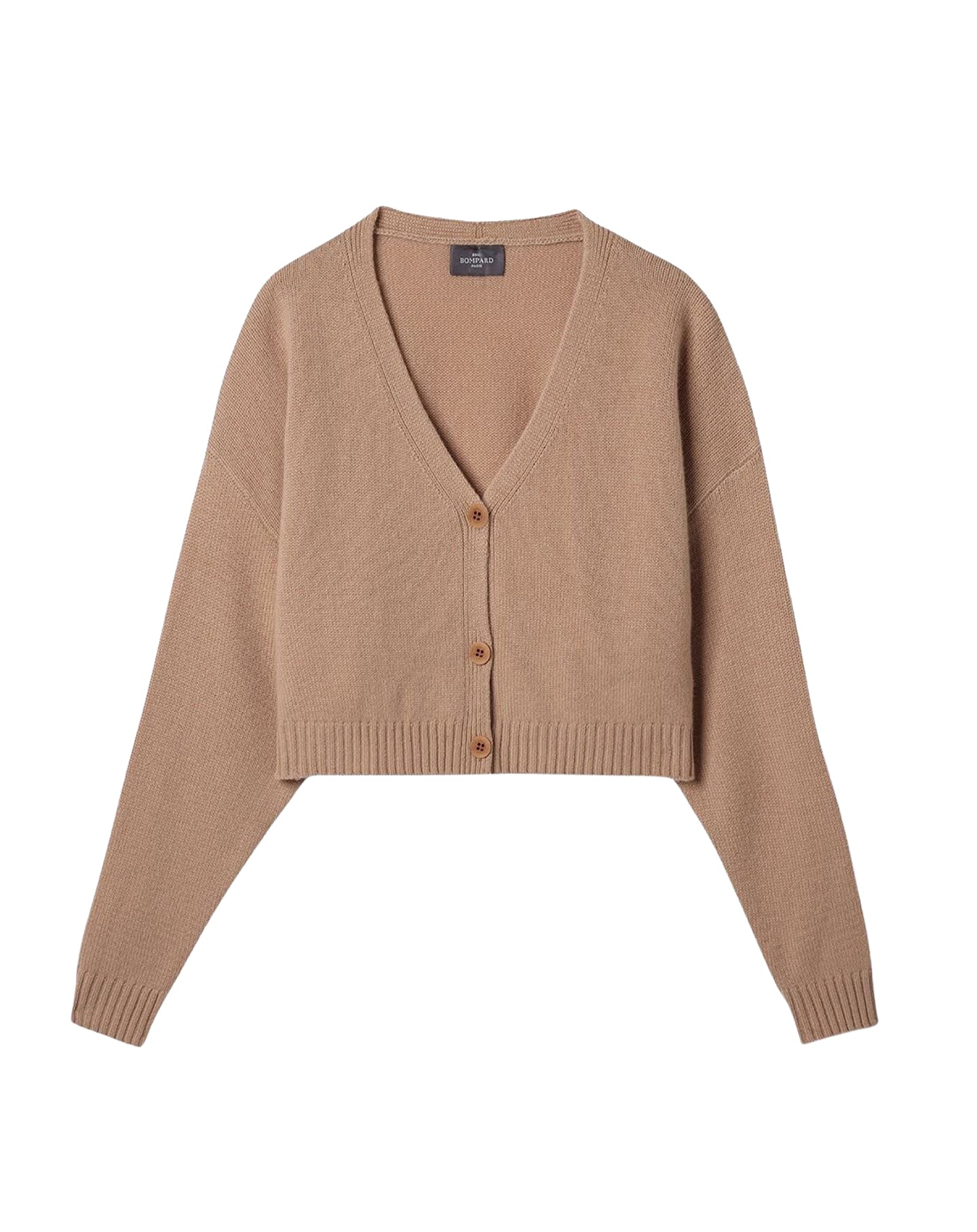 Oversized cropped cashmere cardigan - Pampas