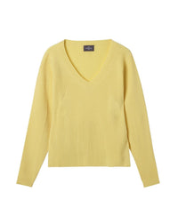 RECO155Pull V À Côtes - Jaune Buvard