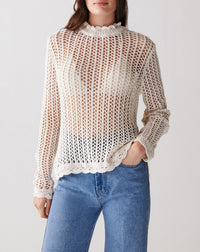 RECO180Col Rond Crochet En Soie Et Lin - Naturel