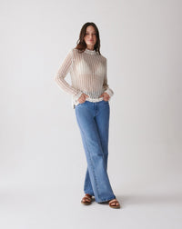 RECO180Col Rond Crochet En Soie Et Lin - Naturel
