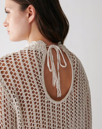 RECO180Col Rond Crochet En Soie Et Lin - Naturel