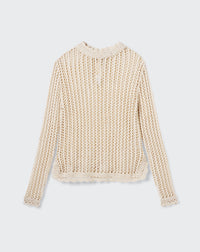 RECO180Col Rond Crochet En Soie Et Lin - Naturel