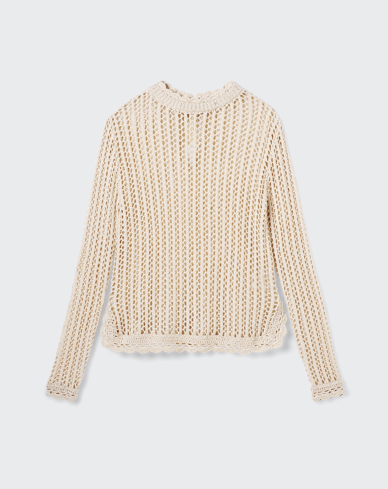 RECO180Col Rond Crochet En Soie Et Lin - Naturel