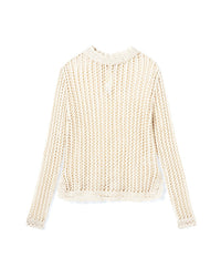 RECO180Col Rond Crochet En Soie Et Lin - Naturel
