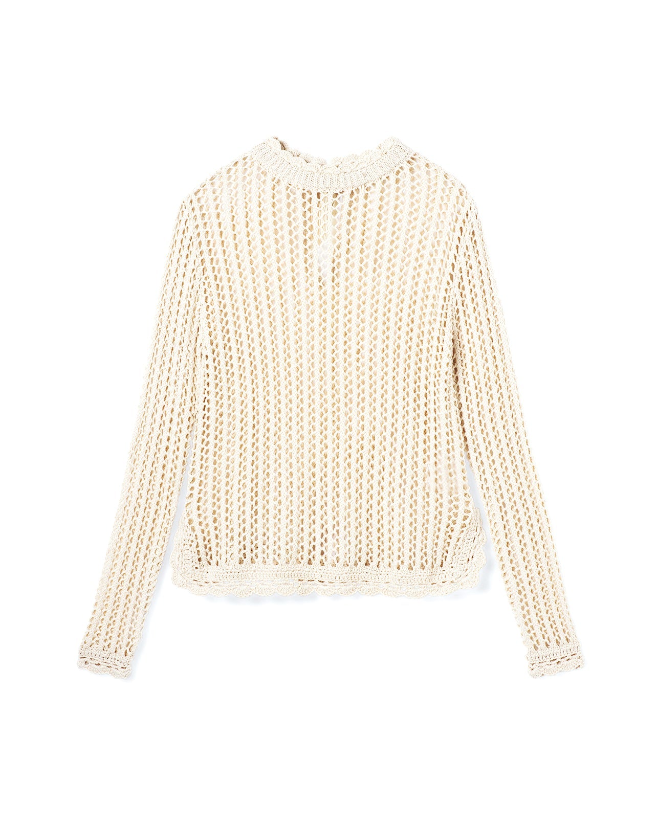 RECO180Col Rond Crochet En Soie Et Lin - Naturel