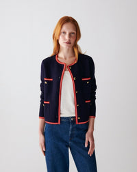 RECO170Veste Milano - Marine/Rouge Gorge/Naturel