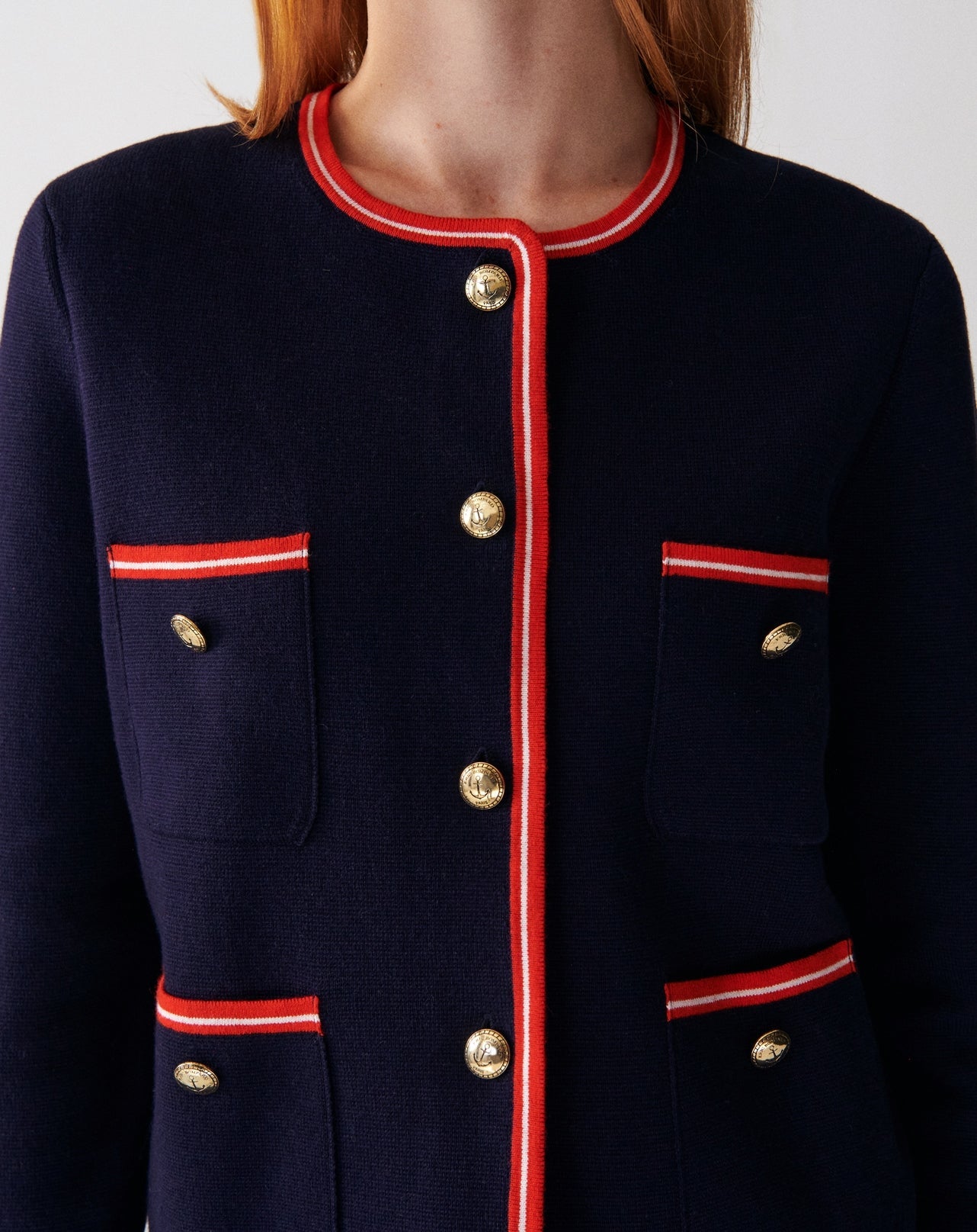 RECO170Veste Milano - Marine/Rouge Gorge/Naturel