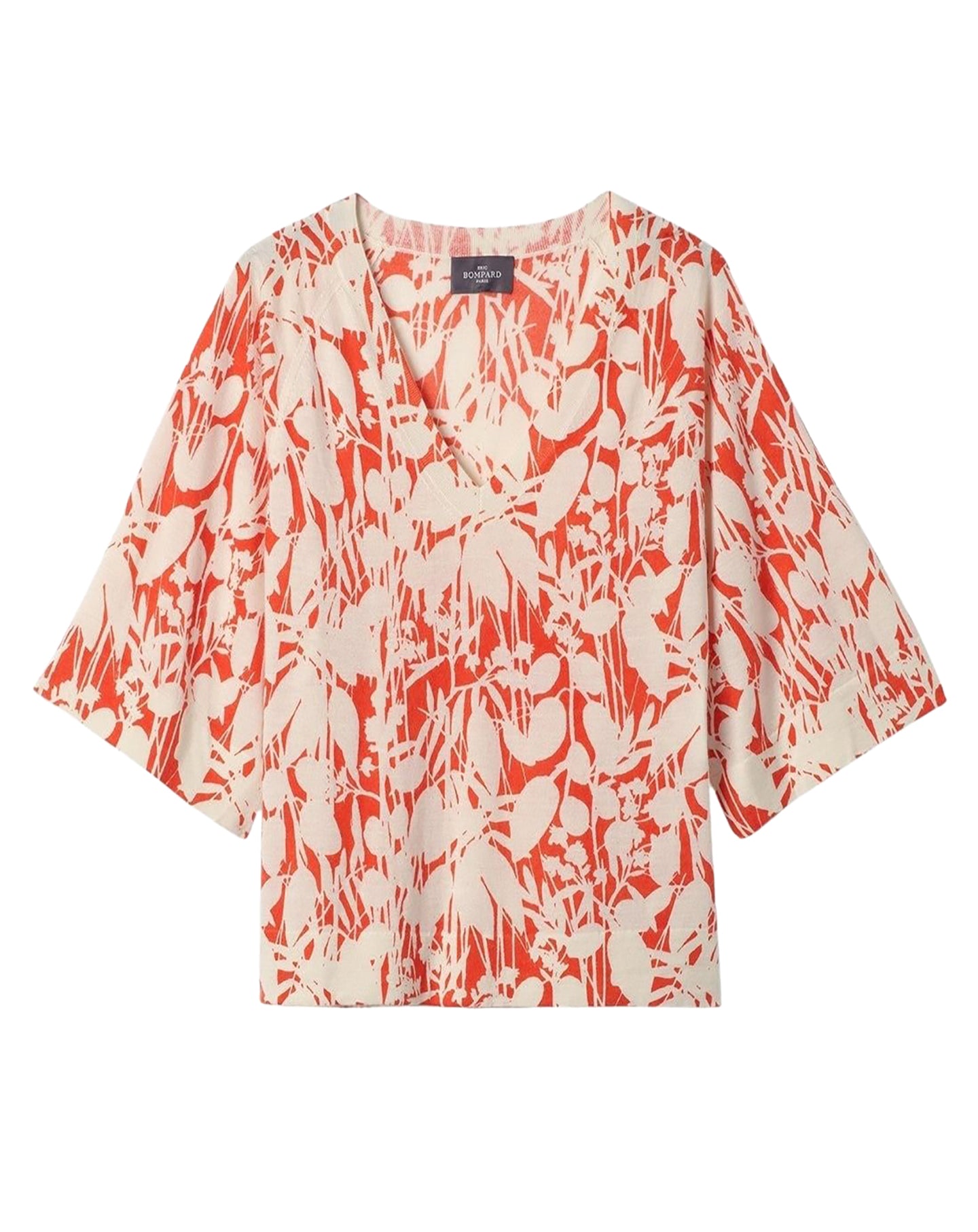 Ultra-fine V-neck jumper with kimono sleeves in cashmere - Solaro