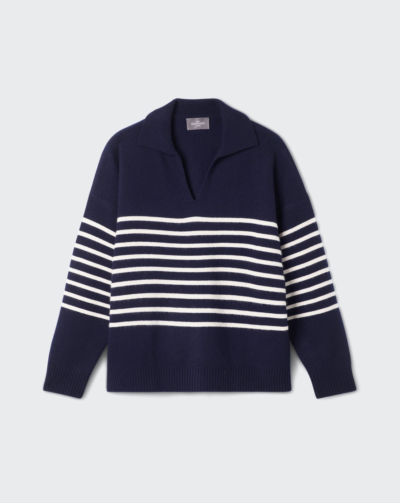 RECO165Marinière Manches Boutonnées - Marine/Platre