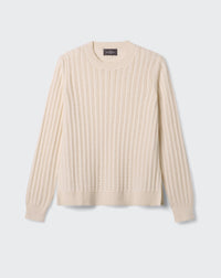 RECO100Pull Col Rond Pointelle - Naturel