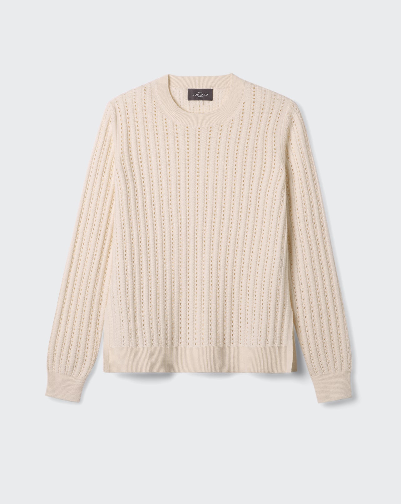 RECO100Pull Col Rond Pointelle - Naturel