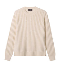 RECO100Pull Col Rond Pointelle - Naturel