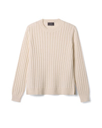 RECO100Pull Col Rond Pointelle - Naturel