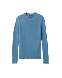 Pull col rond à côtes en cachemire -  Bleu Glaz