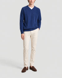 V-neck ribbed cashmere jumper - Rugby