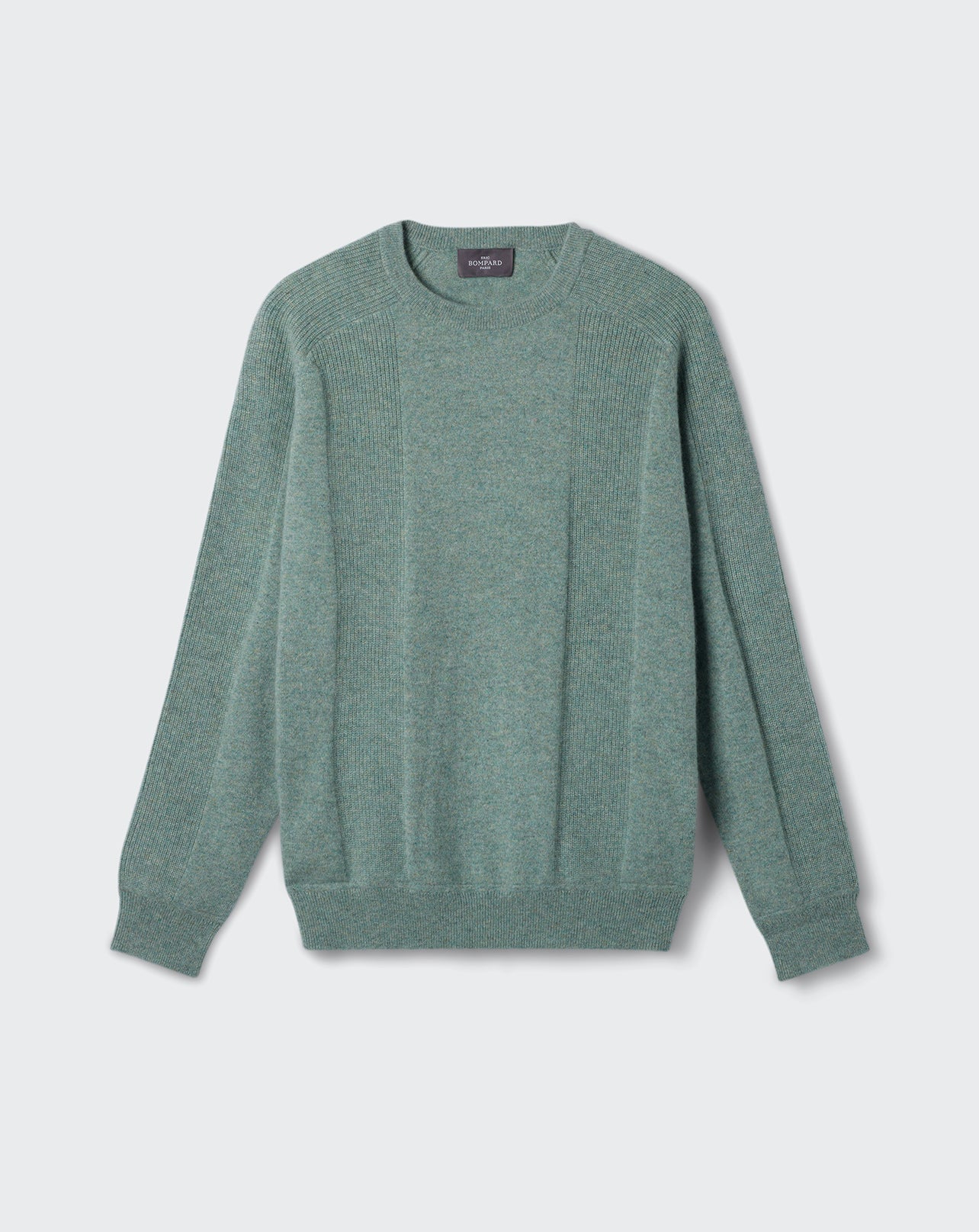 RECO160Pull Col Rond Détails En Côtes - Feuille