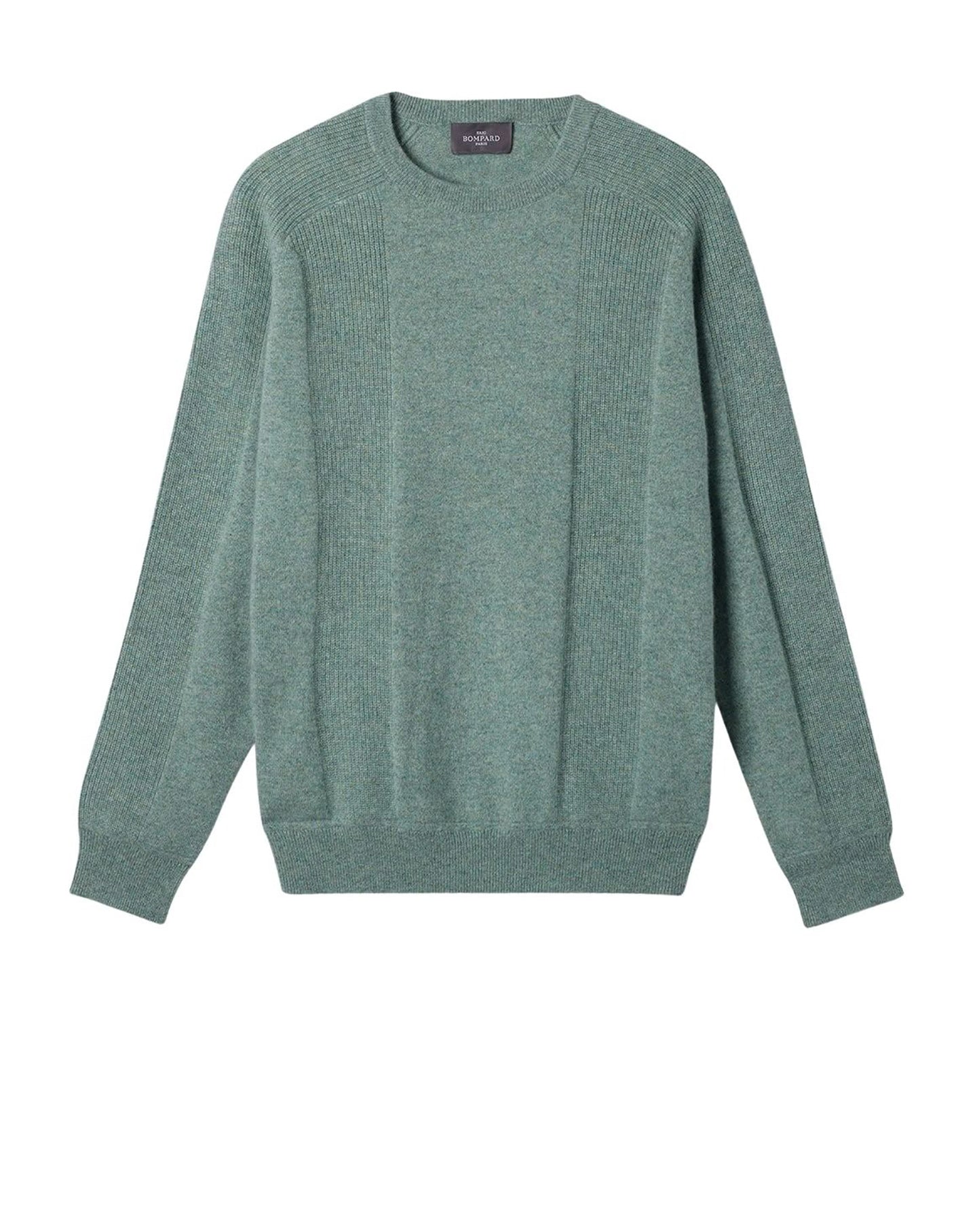 RECO160Pull Col Rond Détails En Côtes - Feuille