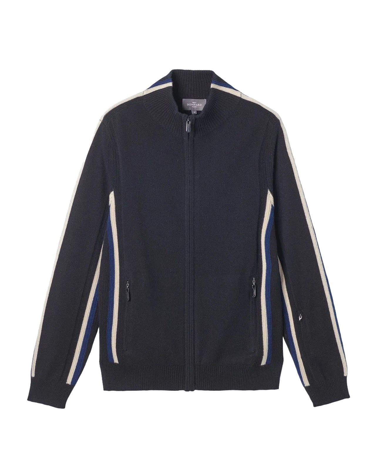 Blouson à rayures en cachemire -  Noir, Antique & Amiral