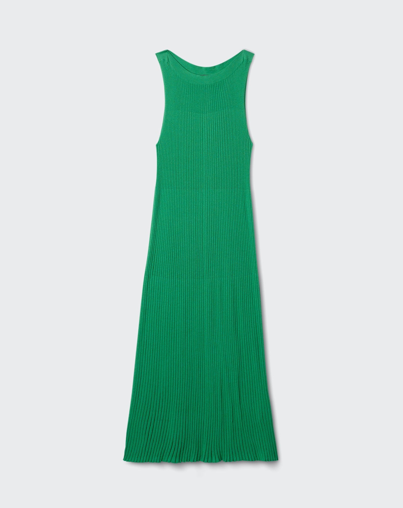 RECO140Robe Plissée Col Bateau - Vert Tupper