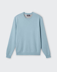 RECO130Pull Col Rond Double Face - Bleu Glaz/Gris Argente