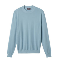 RECO110Pull Col Rond Ultrafin Guernesey - Bleu Glaz