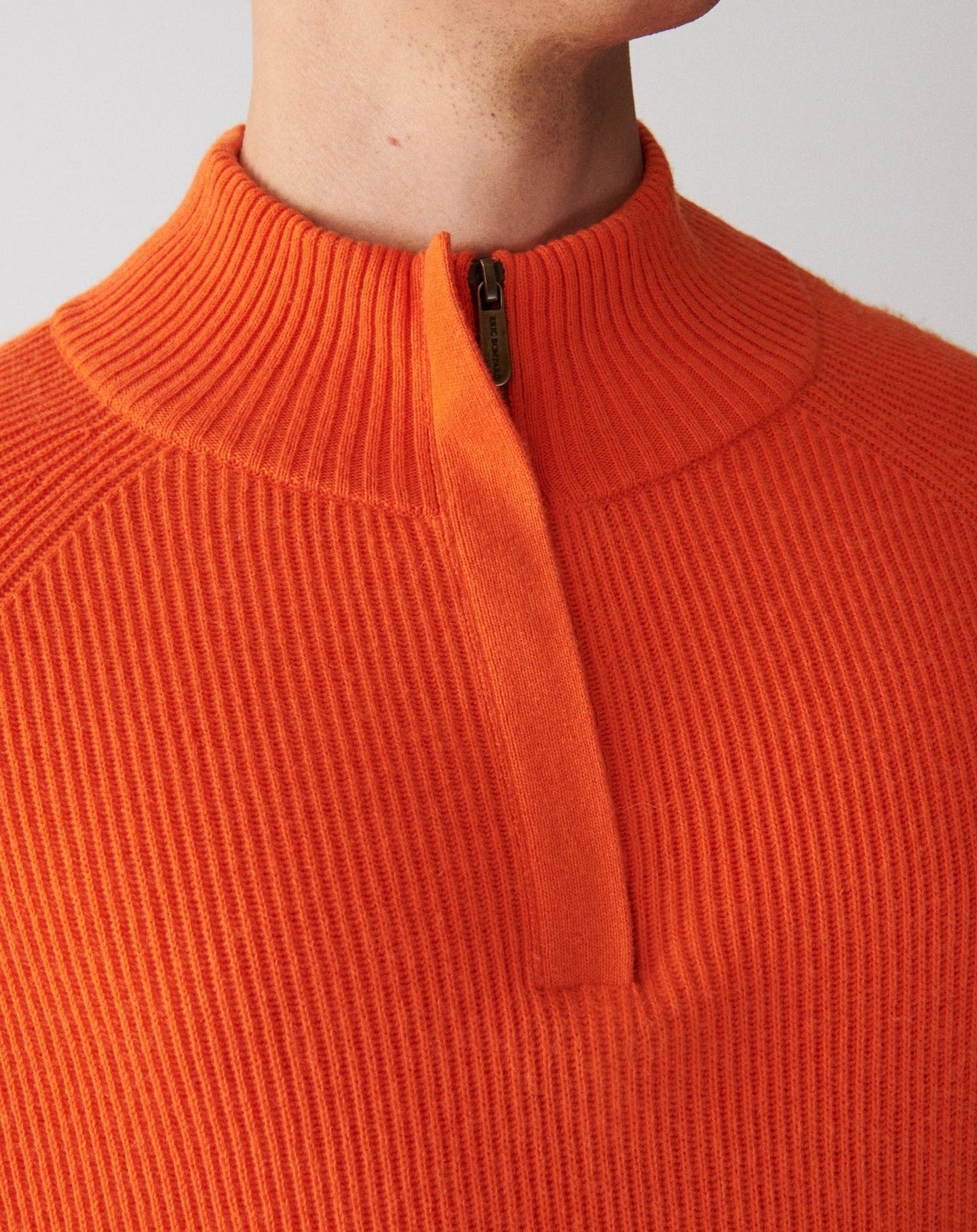 Cotton ribbed jumper with a trucker collar - Solaro