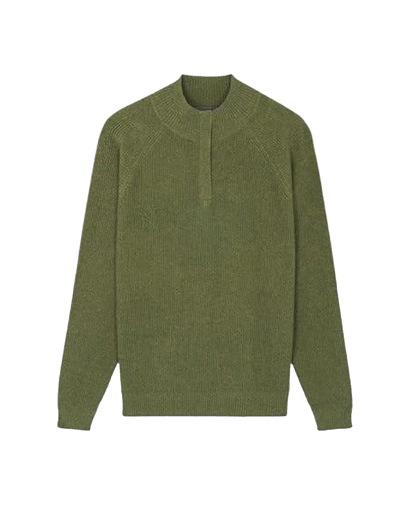 Cotton ribbed trucker-neck jumper - Sage