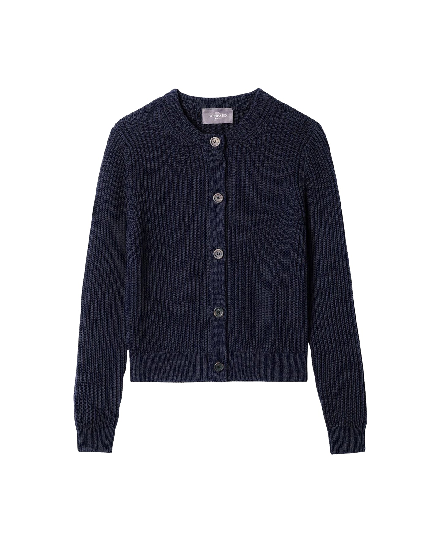 Gilet court en soie et coton -  Marine
