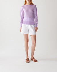 Pull col rond ultrafin détail épaule en cachemire -  Lilibeth