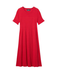 RECO115Robe Courte Évasée Plissée - Rose Festival