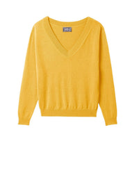 RECO105Pull V Court - Jaune D'Or