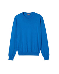 Cotton crew-neck jumper - Browner Blue