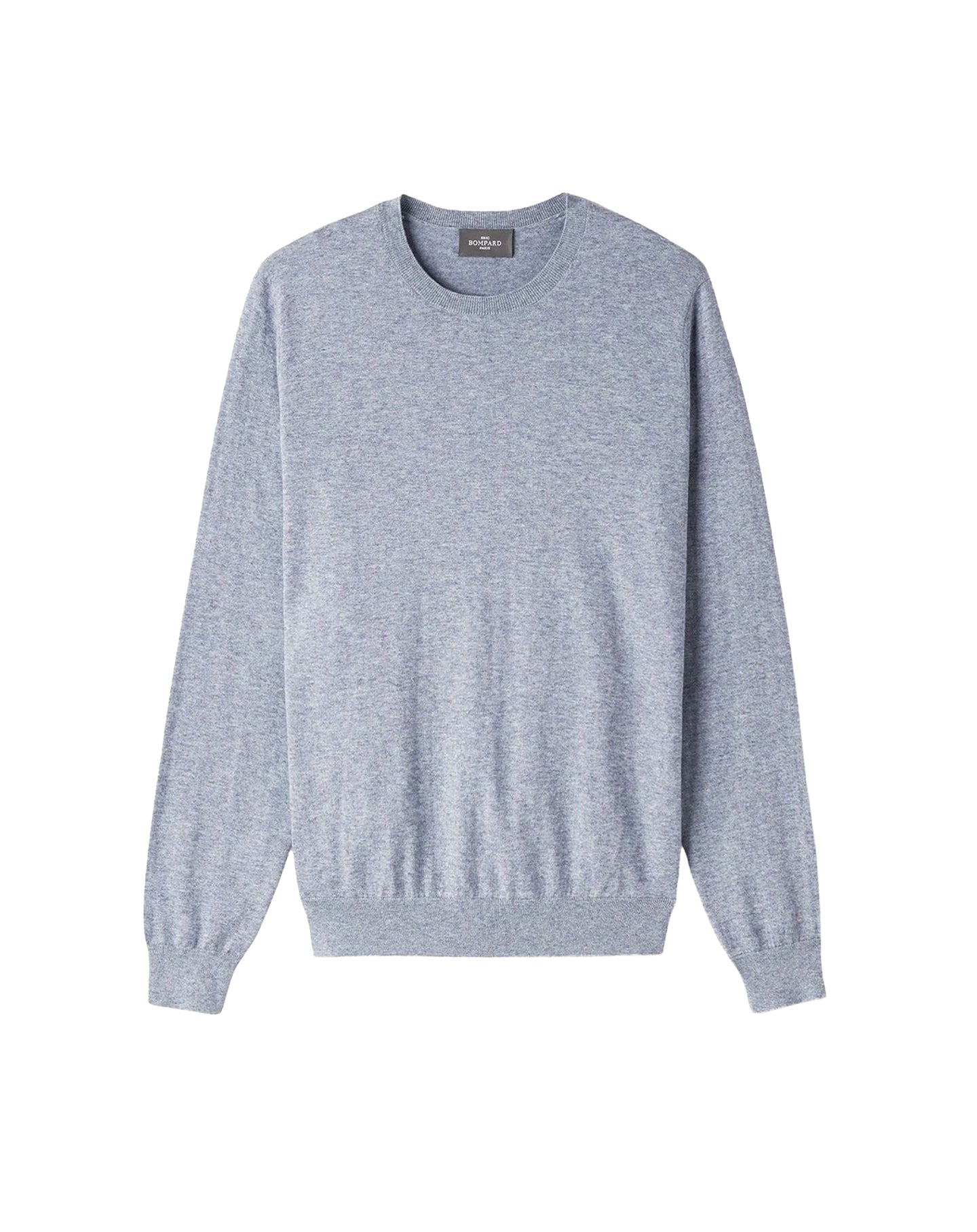 Cotton crew-neck jumper - Mountain Blue