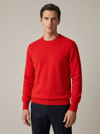 RECO155Pull Col Rond - Rouge Gorge