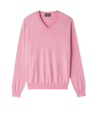 Pull col V uni en coton -  Smoothie