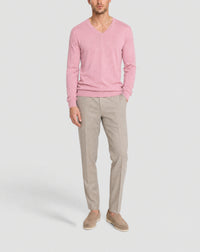 Pull col V uni en coton -  Smoothie