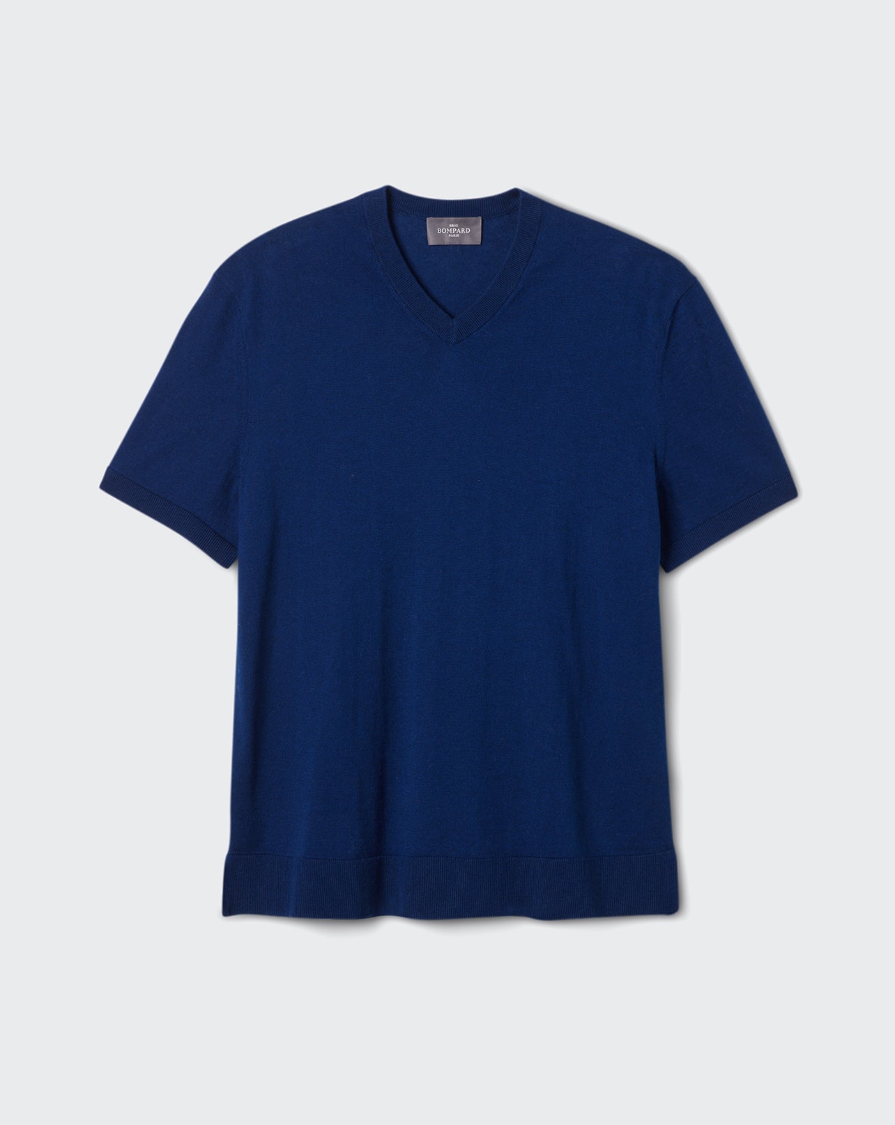 RECO115Pull V Ultrafin Manches Courtes - Marine