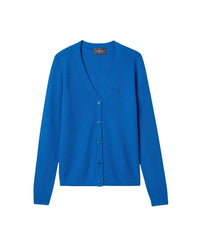 Plain-knit cashmere waistcoat - Brunnera Blue