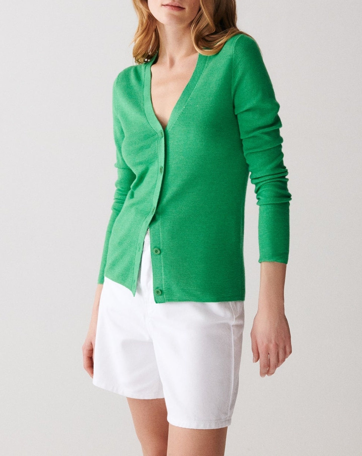 RECO135Gilet Maille Unie - Vert Tupper