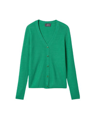 Plain-knit cashmere cardigan - Tupper Green