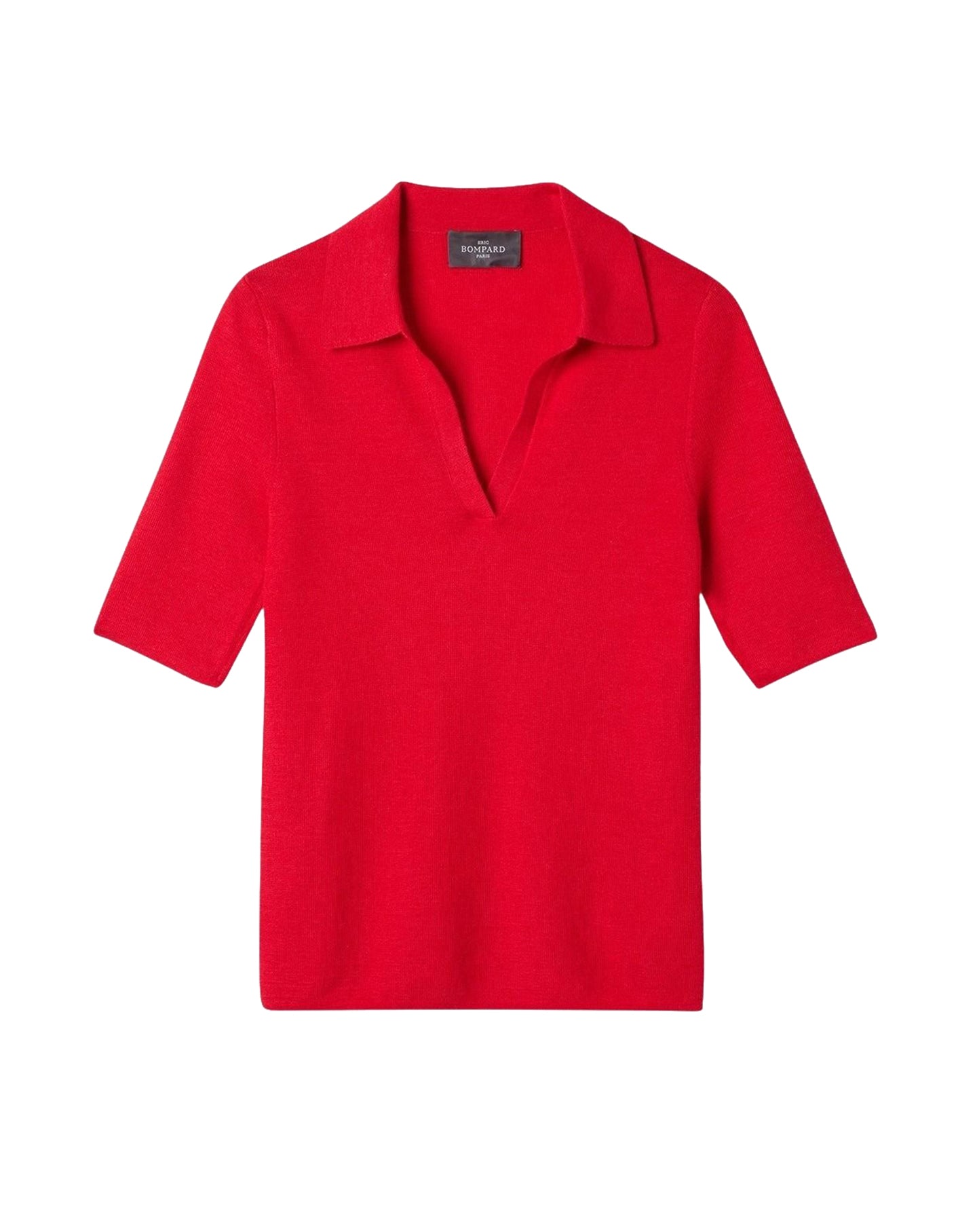 Polo uni en cachemire -  Rose Tamaris