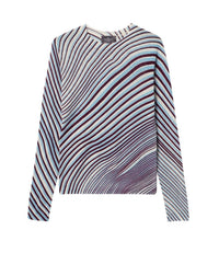 RECO115Pull Col Rond Ultrafin Imprimé - Bleu Rif