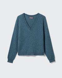RECO145Pull V Mini Chevrons - Bleu Mineral