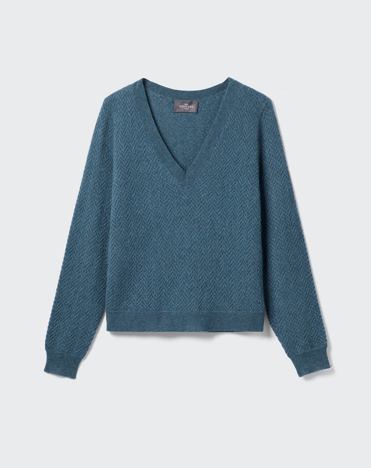 RECO145Pull V Mini Chevrons - Bleu Mineral