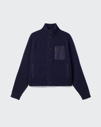 RECO250Blouson À Finitions Effet Daim - Marine