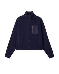 Blouson à finitions effet daim en cachemire -  Marine