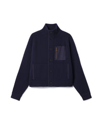 RECO250Blouson À Finitions Effet Daim - Marine