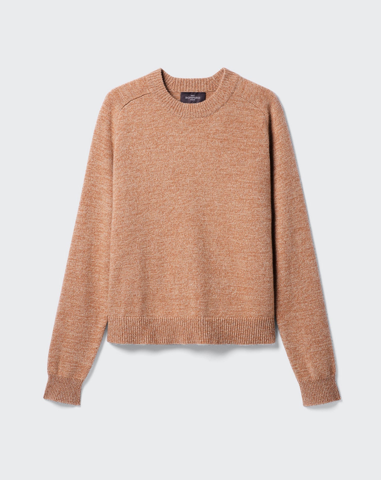 RECO160Pull Col Rond Mouliné - Caramel