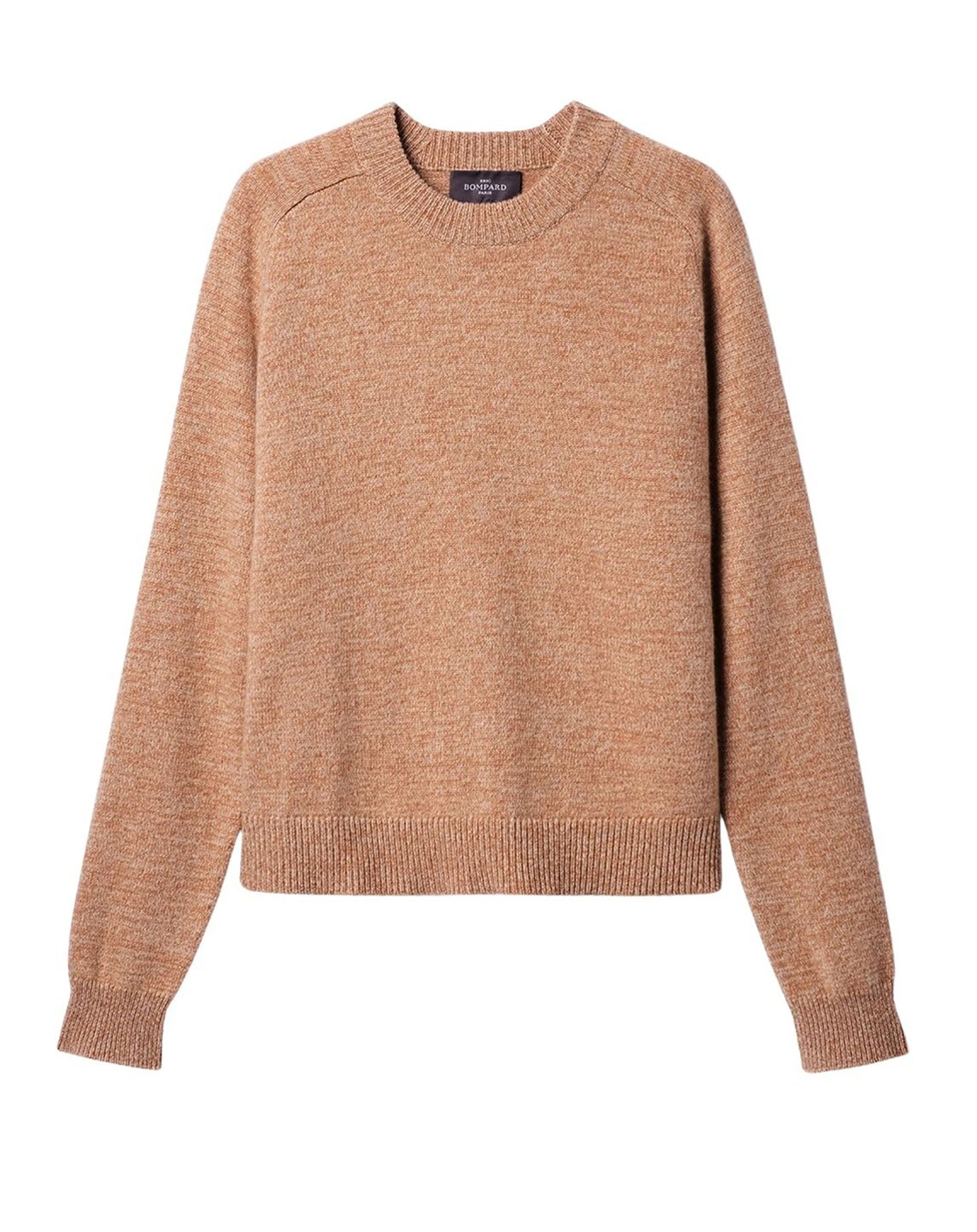 RECO160Pull Col Rond Mouliné - Caramel